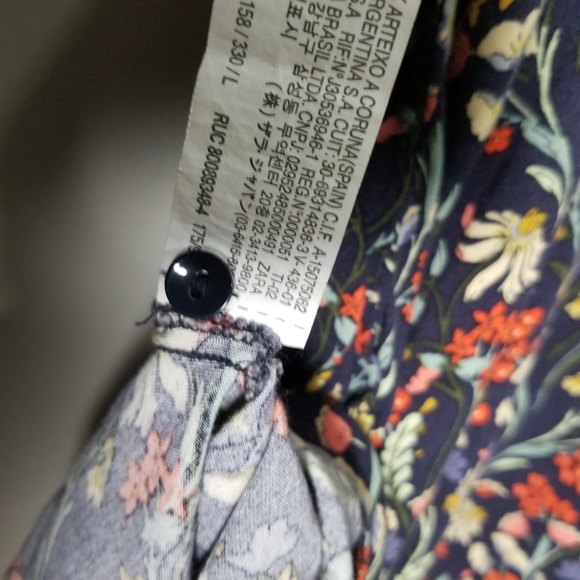 Zara Dark Blue Floral Flowy Romper Jumpsuit - Picture 14 of 16